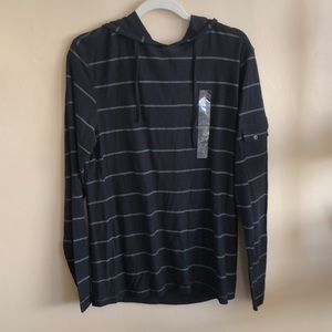 Modern Culture  Navy/Gray Stripe Hood Sweater SzM